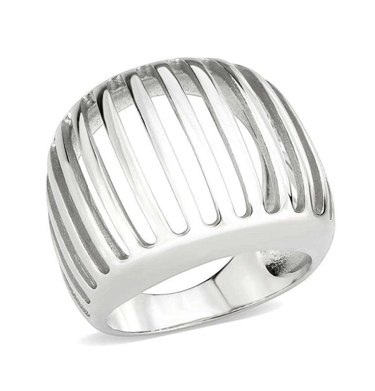 Alamode High polished (no plating) Stainless Steel Ring with NoStone in No Stone - Alamode - Flyclothing LLC
