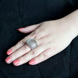 Alamode High polished (no plating) Stainless Steel Ring with NoStone in No Stone - Alamode - Flyclothing LLC