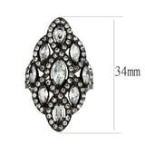 Alamode IP Black (Ion Plating) Stainless Steel Ring with AAA Grade CZ in Clear - Alamode - Flyclothing LLC