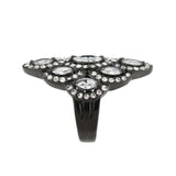 Alamode IP Black (Ion Plating) Stainless Steel Ring with AAA Grade CZ in Clear - Alamode - Flyclothing LLC