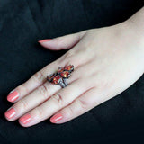 Alamode IP Black (Ion Plating) Stainless Steel Ring with AAA Grade CZ in Champagne - Alamode - Flyclothing LLC