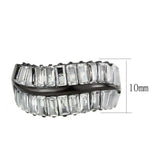 Alamode IP Black (Ion Plating) Stainless Steel Ring with AAA Grade CZ in Clear - Alamode - Flyclothing LLC