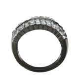 Alamode IP Black (Ion Plating) Stainless Steel Ring with AAA Grade CZ in Clear - Alamode - Flyclothing LLC