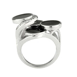 Alamode High polished (no plating) Stainless Steel Ring with AAA Grade CZ in Clear - Alamode - Flyclothing LLC
