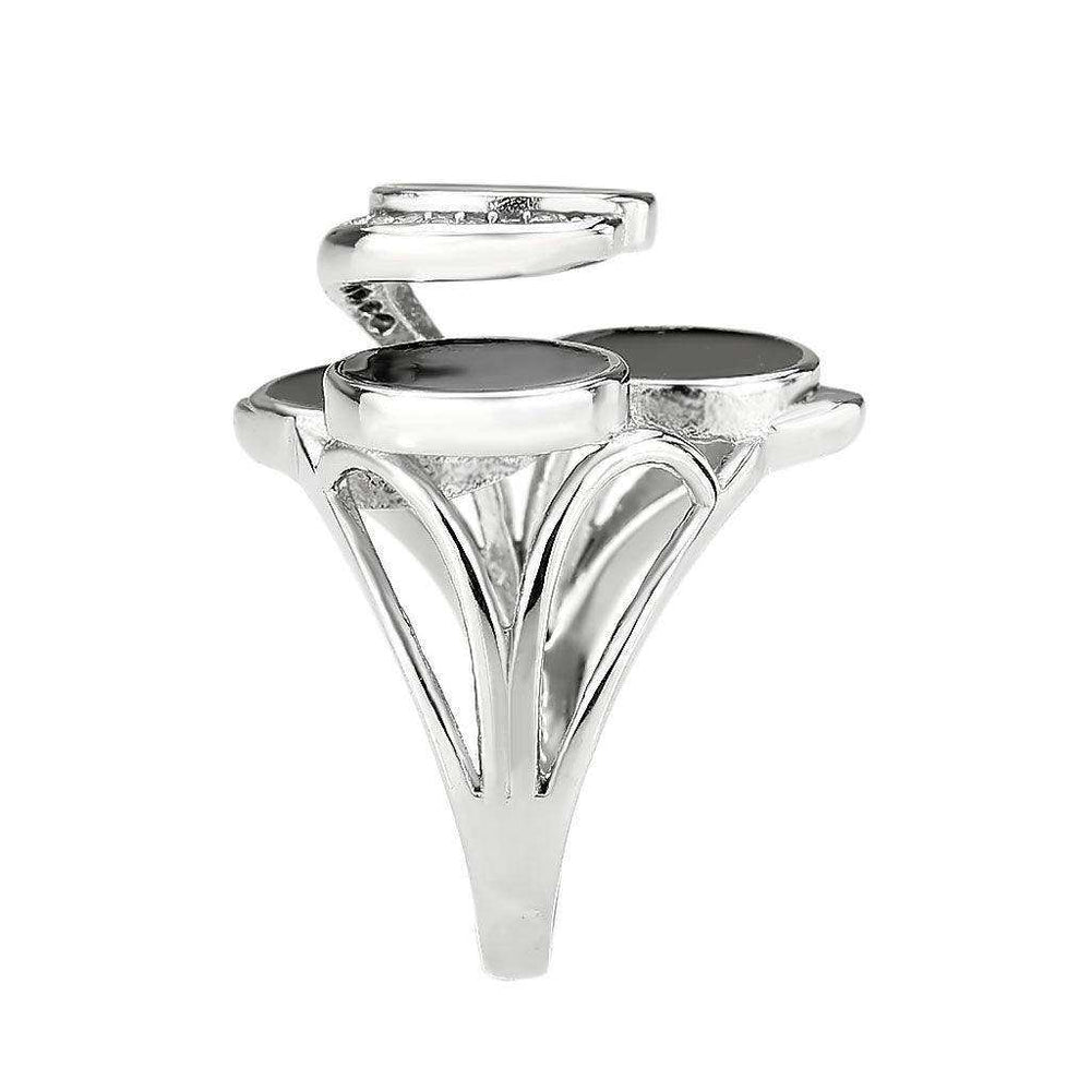 Alamode High polished (no plating) Stainless Steel Ring with AAA Grade CZ in Clear - Alamode - Flyclothing LLC