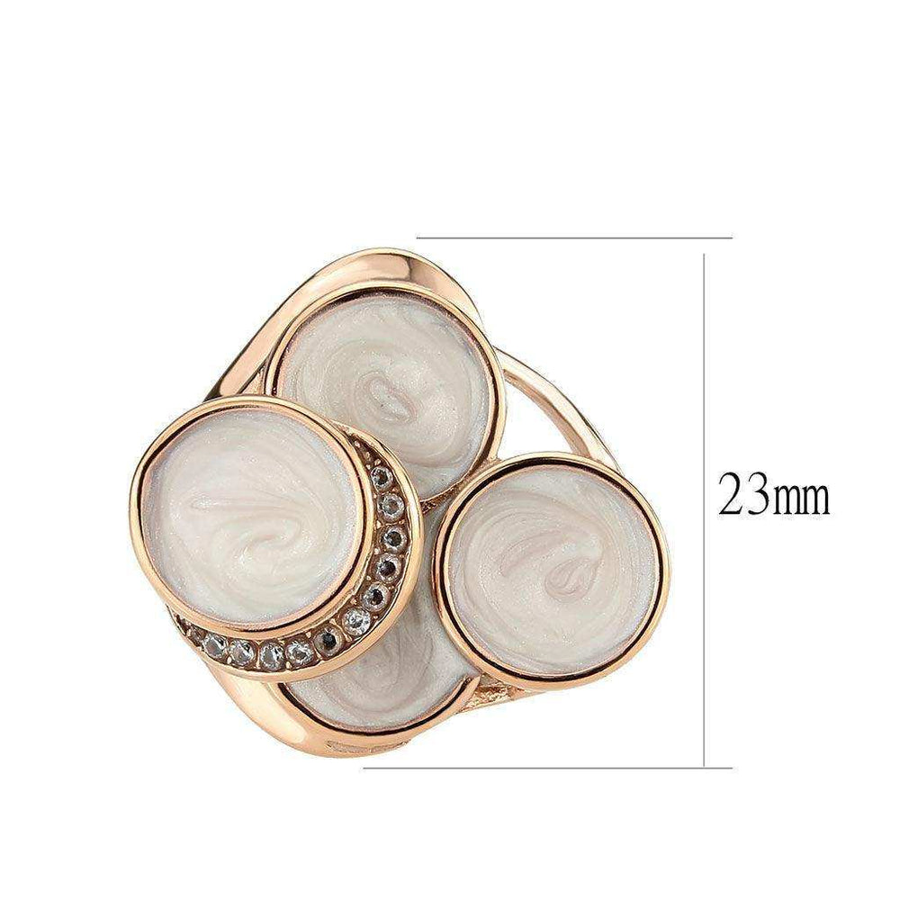 Alamode IP Rose Gold(Ion Plating) Stainless Steel Ring with AAA Grade CZ in Clear - Alamode - Flyclothing LLC