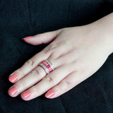 Alamode IP Rose Gold(Ion Plating) Stainless Steel Ring with Top Grade Crystal in Red Series - Alamode - Flyclothing LLC