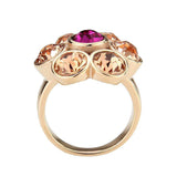 Alamode IP Rose Gold(Ion Plating) Stainless Steel Ring with Top Grade Crystal in MultiColor - Alamode - Flyclothing LLC