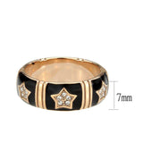 Alamode IP Rose Gold(Ion Plating) Stainless Steel Ring with Top Grade Crystal in Clear - Alamode - Flyclothing LLC
