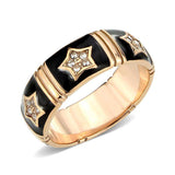 Alamode IP Rose Gold(Ion Plating) Stainless Steel Ring with Top Grade Crystal in Clear - Alamode - Flyclothing LLC