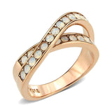 Alamode IP Rose Gold(Ion Plating) Stainless Steel Ring with Top Grade Crystal in Fireopal - Alamode - Flyclothing LLC