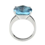 Alamode High polished (no plating) Stainless Steel Ring with Synthetic in SeaBlue - Alamode - Flyclothing LLC