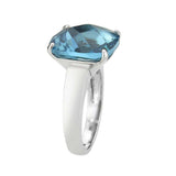 Alamode High polished (no plating) Stainless Steel Ring with Synthetic in SeaBlue - Alamode - Flyclothing LLC