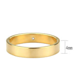 Alamode IP Gold Stainless Steel Ring with Top Grade Crystal in Clear - Alamode - Flyclothing LLC
