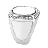 High polished (no plating) Stainless Steel Ring with Top Grade Crystal in Clear - Alamode - Flyclothing LLC