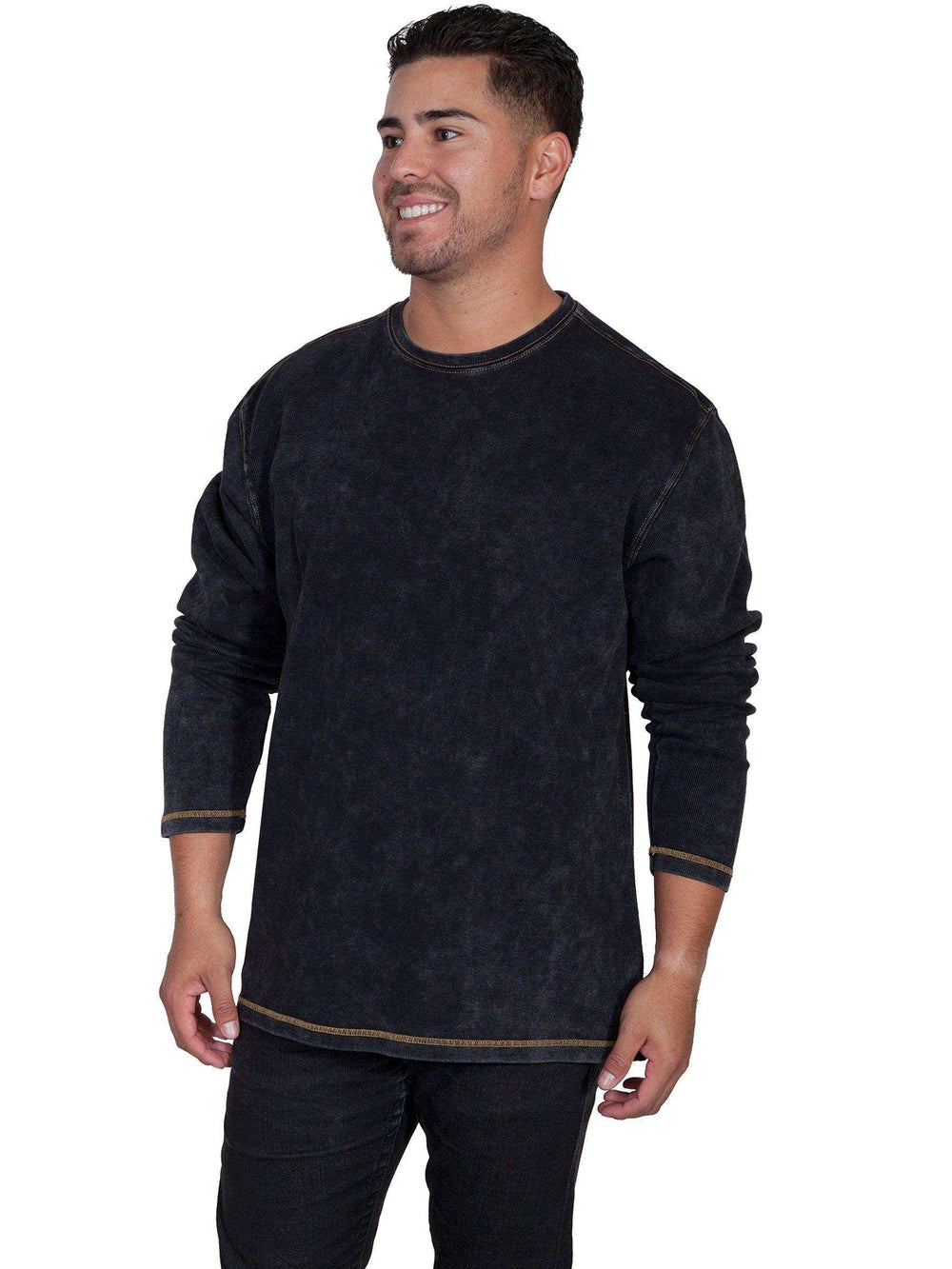 Scully CHARCOAL L/S RIB KNIT SHIRT - Scully Leather - Flyclothing LLC