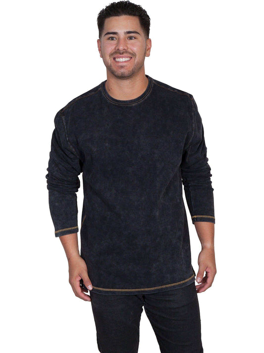 Scully CHARCOAL L/S RIB KNIT SHIRT - Scully Leather - Flyclothing LLC