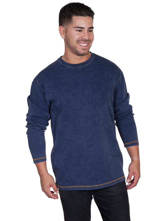 Scully NAVY L/S RIB KNIT SHIRT - Scully Leather - Flyclothing LLC