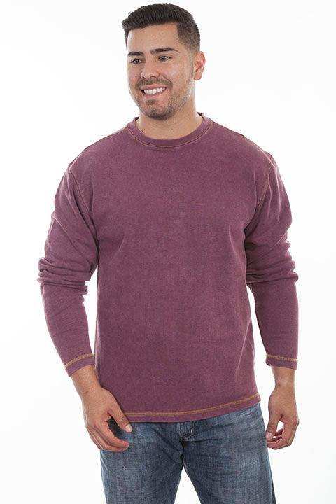 Scully WINE L/S RIB KNIT SHIRT - Scully Leather - Flyclothing LLC