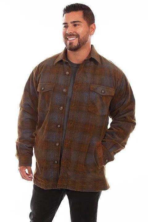 Scully BLUE-BROWN SHERPA LINED JACKET - Scully Leather - Flyclothing LLC