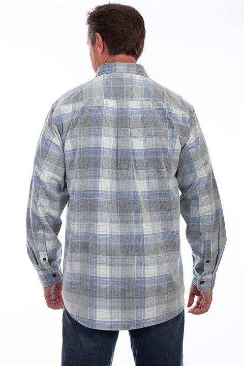 Scully BLUE-GREY CORDUROY PLAID SHIRT - Scully Leather - Flyclothing LLC