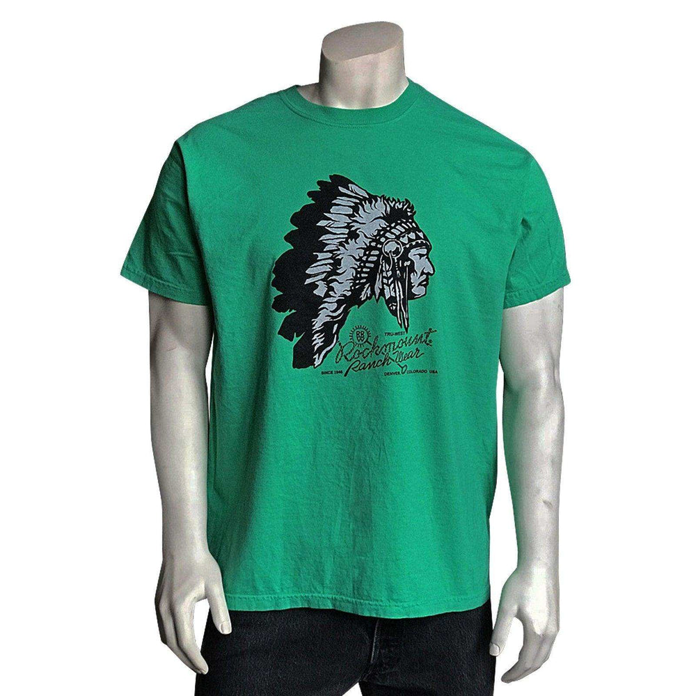 Men's Green 100% Cotton Chief Western T-Shirt - Rockmount Clothing - Flyclothing LLC