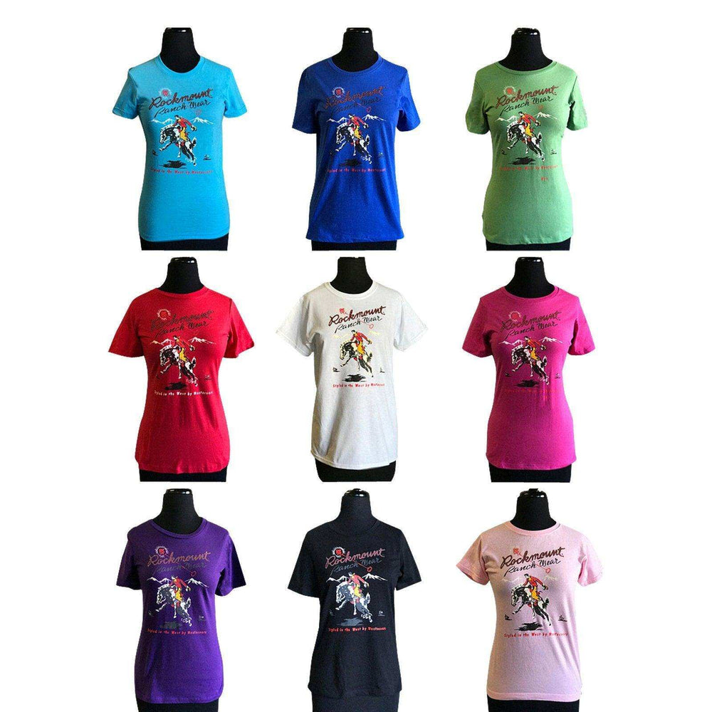 Women's Rockmount Bronc Western T-Shirts (8 Colors) - Rockmount Clothing - Flyclothing LLC