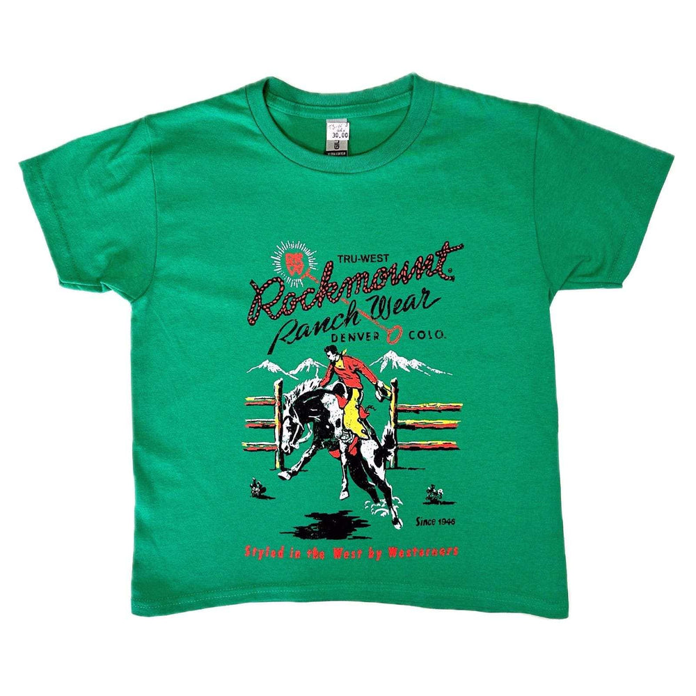 Rockmount Clothing Kid's Rockmount Green Bronc 100% Cotton Western T-Shirt - Rockmount Clothing - Flyclothing LLC