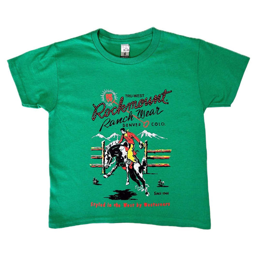 Rockmount Clothing Kid's Rockmount Green Bronc 100% Cotton Western T-Shirt - Rockmount Clothing - Flyclothing LLC