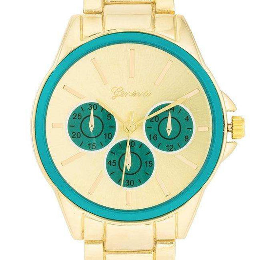 Chrono Gold Metal Watch - JGI - Flyclothing LLC