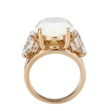 Alamode IP Rose Gold(Ion Plating) Stainless Steel Ring with Synthetic in Fireopal - Alamode - Flyclothing LLC