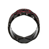 Alamode IP Black (Ion Plating) Stainless Steel Ring with Top Grade Crystal in Red Series - Alamode - Flyclothing LLC