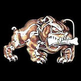 Bulldog with Bone Enameled Belt Buckle - Siskiyou Buckle - Flyclothing LLC