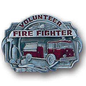 Volunteer Firefighter Enameled Belt Buckle - Siskiyou Buckle - Flyclothing LLC