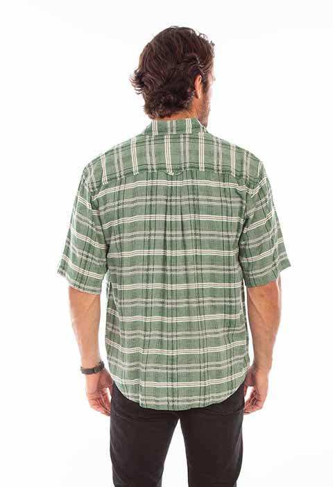 Scully Leather Western Scully Green Worn Out's Plaid S/S Shirt - Scully Leather - Flyclothing LLC