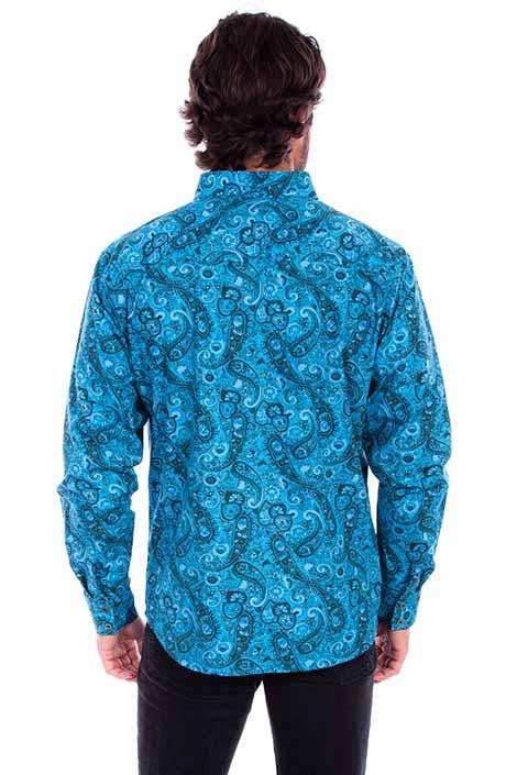 Scully Leather Western Scully Aqua Worn Out's Paisley Shirt - Scully Leather - Flyclothing LLC