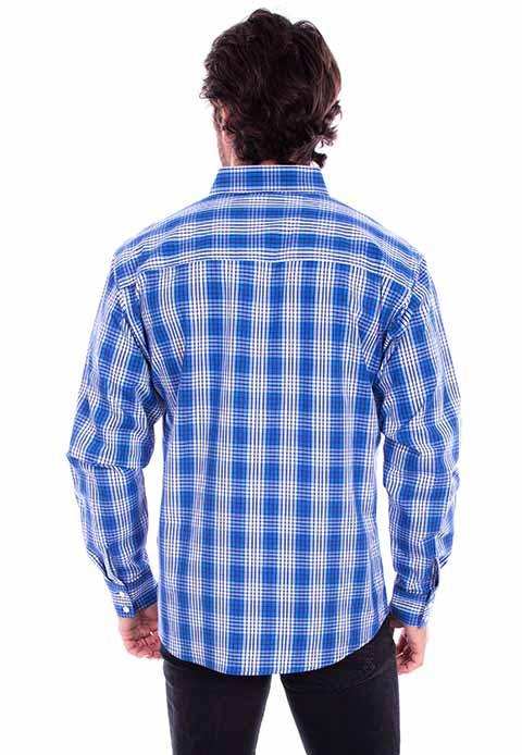 Scully Leather Western Scully Blue Worn Out's Plaid Shirt - Scully Leather - Flyclothing LLC