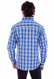 Scully Leather Western Scully Blue Worn Out's Plaid Shirt - Scully Leather - Flyclothing LLC