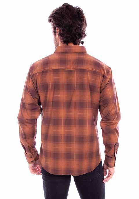 Scully Leather Western Scully Brown Worn Out's Plaid Shirt - Scully Leather - Flyclothing LLC
