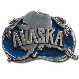 Alaska State Enameled Belt Buckle - Siskiyou Buckle - Flyclothing LLC