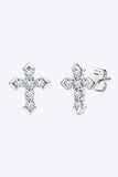 Moissanite Cross Stud Earrings - Trendsi - Flyclothing LLC