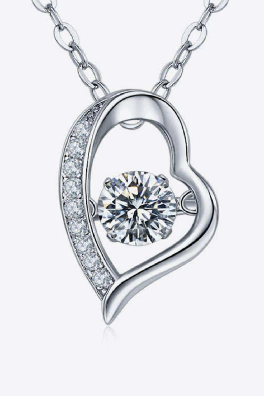 925 Sterling Silver Moissanite Pendant Necklace - Trendsi - Flyclothing LLC