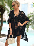 Side Slit Dolman Sleeve Cover-Up - Trendsi - Flyclothing LLC