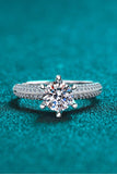 2 Carat Moissanite 925 Sterling Silver Side Stone Ring - Trendsi - Flyclothing LLC