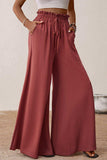 Smocked Paperbag Waist Wide Leg Pants - Trendsi - Flyclothing LLC