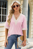 V-Neck Half Sleeve T-Shirt - Trendsi - Flyclothing LLC