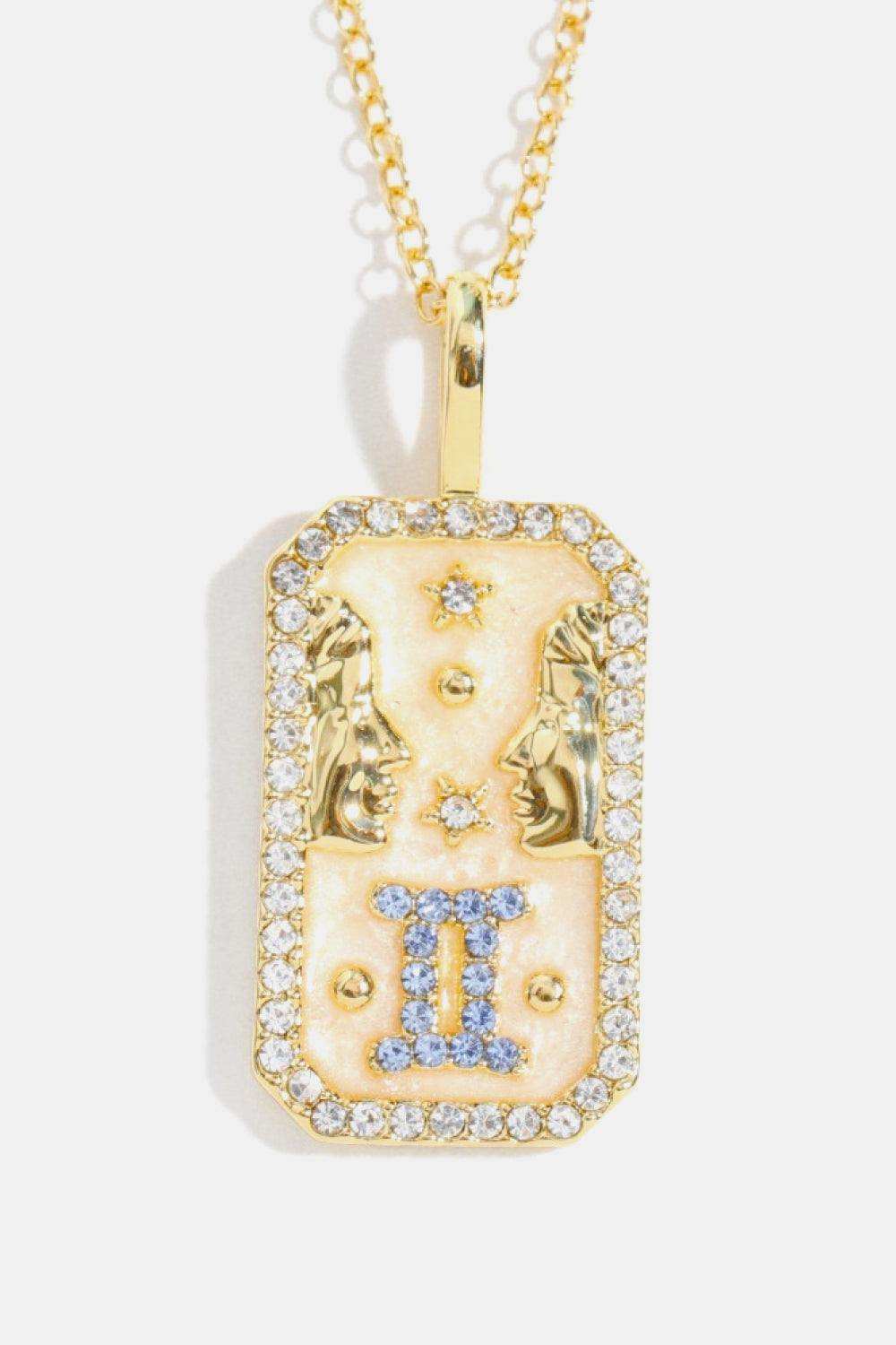 Rhinestone Constellation Pendant Copper Necklace - Trendsi - Flyclothing LLC