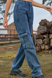 Loose Fit Long Jeans with Pockets - Trendsi - Flyclothing LLC