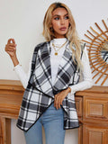 Plaid Open Front Vest - Trendsi - Flyclothing LLC