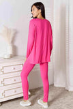 Basic Bae Full Size V-Neck Soft Rayon Long Sleeve Top and Pants Lounge Set - Trendsi - Flyclothing LLC